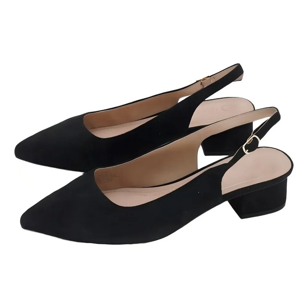 Journee Collection Sylvia Pointed Slingback Pumps Black 9.5M - Picture 2 of 6